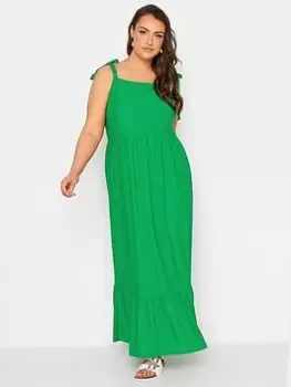 Image of Yours Sleeveless Maxi Broidery Dress Gre, Green, Size 16, Women