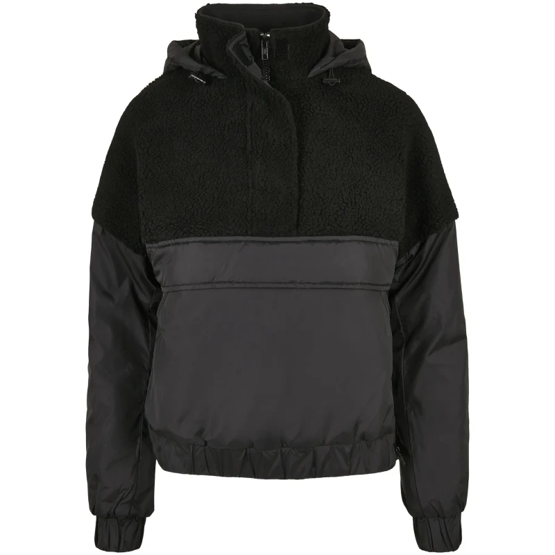 Image of Urban Classics Womens fleece Urban Classics sherpa mix pull over Noir Female M