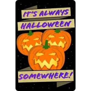 image of Greet Tin Card ItA's Always Halloween Somewhere Plaque (One Size) (Black/Orange)