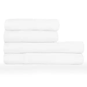 image of Textured Weave 4 Piece Hand/Bath Towel Set White