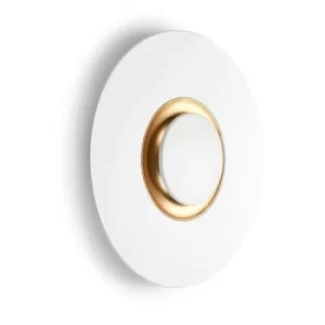 Image of Grok LED Indoor Wall Light White, Brass