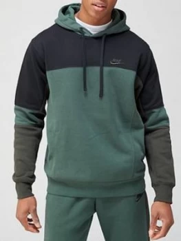 image of Nike Colorblock Pullover Hoodie - Green