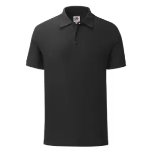 Image of Fruit Of The Loom Mens Tailored Poly/Cotton Piqu Polo Shirt (XXL) (Black)