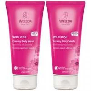 Image of Weleda Body Care Wild Rose Creamy Body Wash 200ml x 2