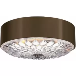 Image of Loops - 3 Bulb Flush Light Low Ceiling Dark Aged Brass Finish LED E27 60W Bulb