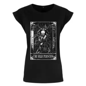 Image of Deadly Tarot Womens/Ladies The High Priestess T-Shirt (XXL) (Black)