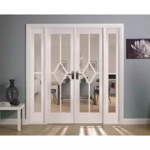 Image of Reims Internal Glazed Primed White Room Divider - 1904 x 2031mm