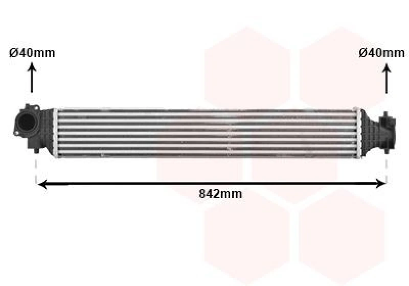 Image of VAN WEZEL Intercooler VAN WEZEL 25014704