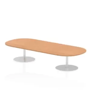 Image of Italia 2400mm Poseur Boardroom Table Oak Top 475mm High Leg