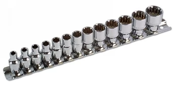 image of Laser Tools 3592 Alldrive Socket Set - 1/4"D 13pc Chrome Vanadium