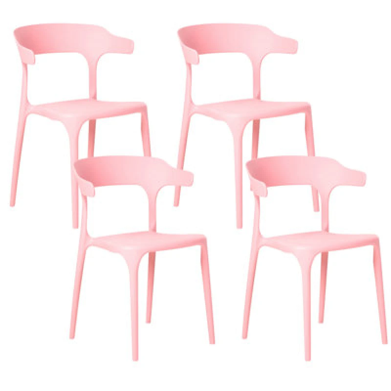 Image of Beliani Set Of 4 Garden Chairs Gubbio Pink