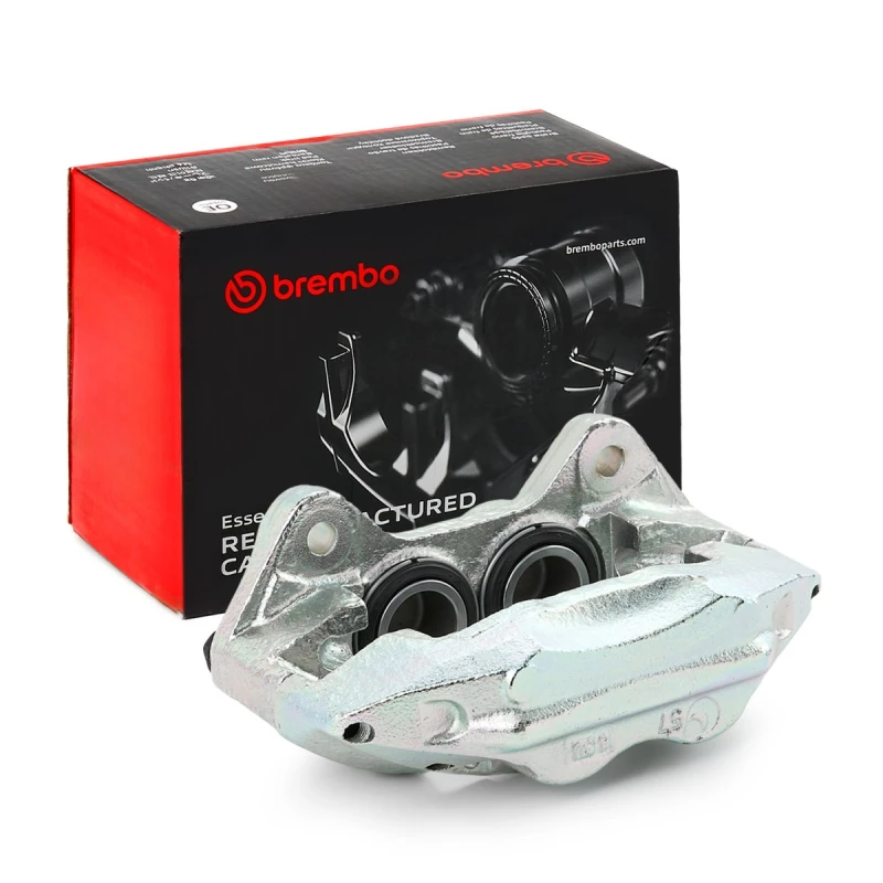Image of BREMBO F 83 295 Brake caliper ESSENTIAL LINE Front Axle Right Grey Cast Iron Brake Caliper (78)