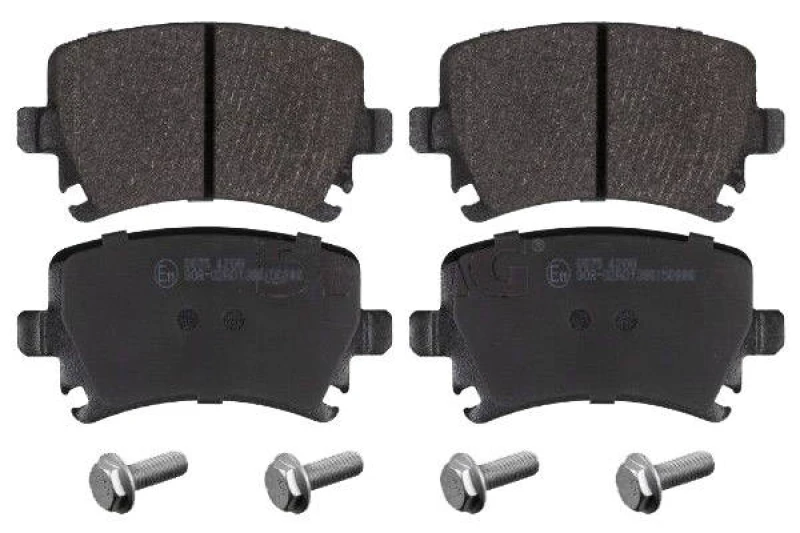 Image of SWAG 30 91 6540 Brake pad set Rear Axle, prepared for wear warning indicator, with bolts/screws Brake Pad Set,disc brake (402)