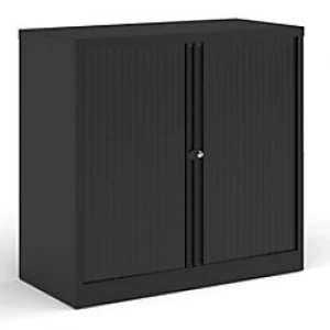 Bisley Tambour Cupboard Lockable Steel & Aluminium DST40K 1000 x 470 x 1000 - 1015mm Black