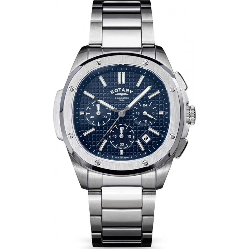 Image of Rotary Mens RGB10031-05 Apex 100 40mm Watch in Silver Silver Male One Size