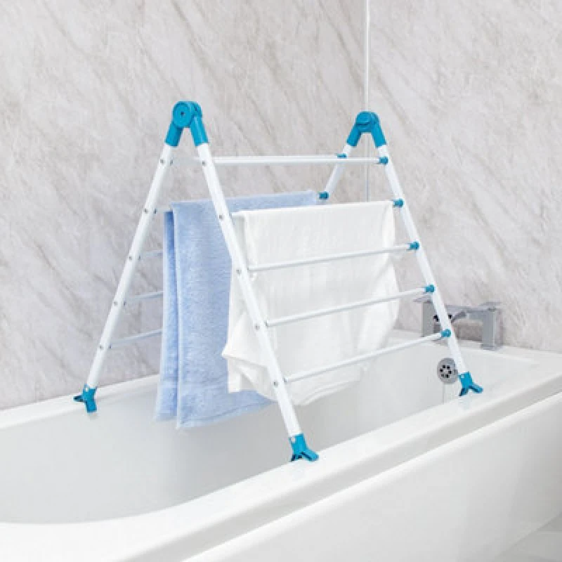Image of Black + Decker Over Bath Extendable Airer - Aqua