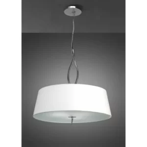 Image of Ninette pendant light 4 bulbs E27, polished chrome with ivory white lampshade