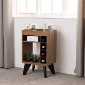 Image of Naples Mini Bar Black and Pine Effect Brown