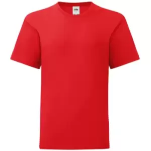 Image of Fruit Of The Loom Childrens/Kids Iconic T-Shirt (12-13 Years) (Red)