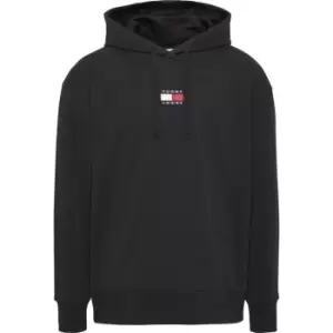 image of Tommy Jeans Tjm Rlx College Pop Text Hoodie - Black