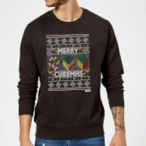 image of Rubiks Merry Cubemas Christmas Sweatshirt - Black