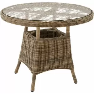 Image of Aluminum garden table with removable glass top (91x73.5cm) - bistro set, garden coffee table, patio table - nature - nature