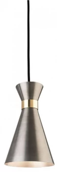 Image of 1 Light Ceiling Pendant Antique Silver, Brass, E27