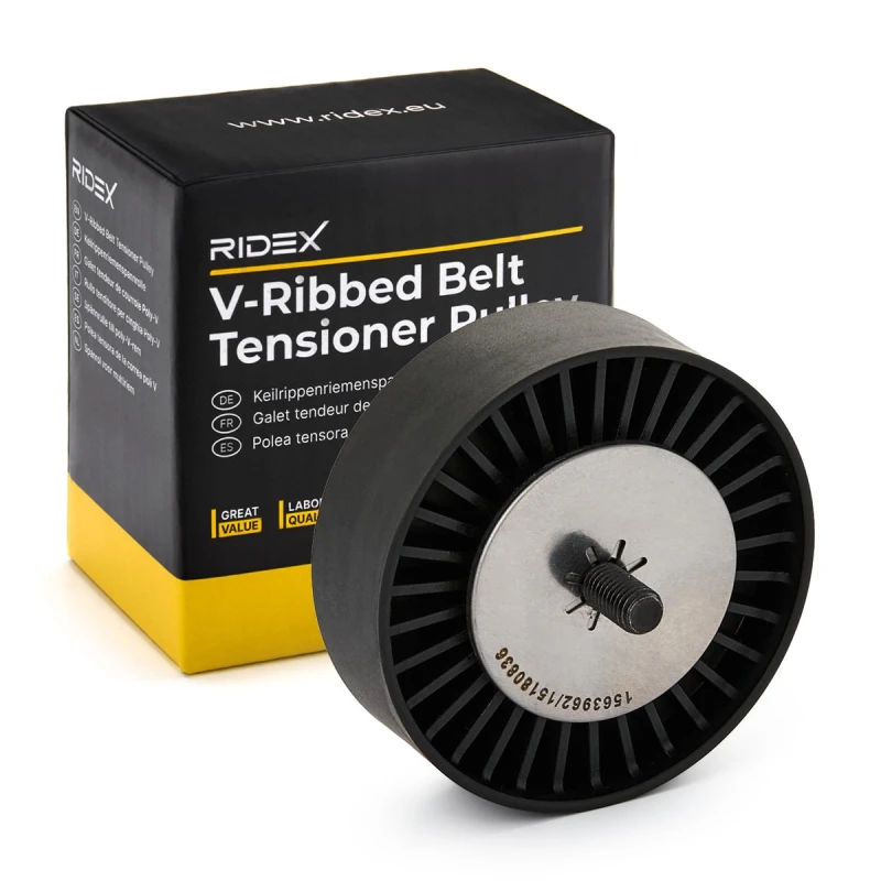 Image of Deflection / guide pulley, V-ribbed belt RIDEX 312D0106