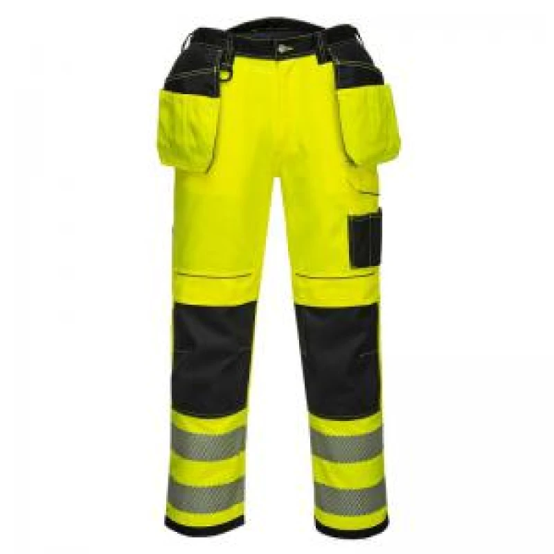 Image of Portwest PW3 Hi Vis Holster Pocket Work Trousers T501YBS36 Colour: Yellow / Black