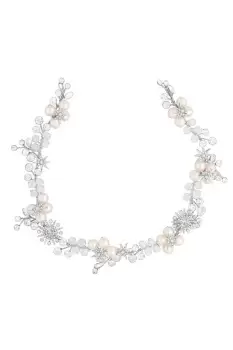 Image of Silver Plated Star And Pearl Hair Vine