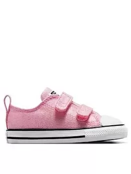 image of Converse Chuck Taylor All Star Glitter 2v Infant Trainers, Pink, Size 3 Younger