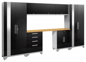 Image of Performance 2.0 Black 8 piece Garage Set 4 Drawers