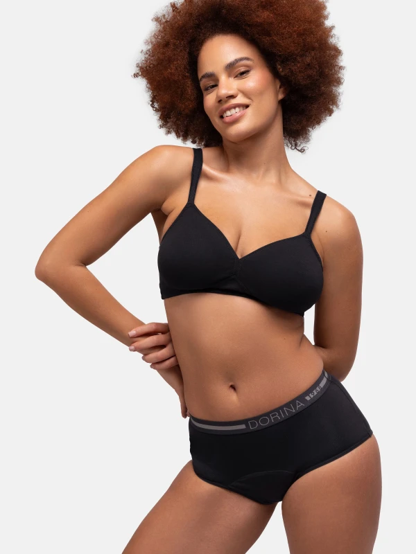 Image of Dorina Womens 2-Pack Period Pants Midi Brief Black Size: 2XL Multicolor Female 2XL
