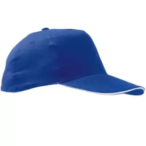 image of SOLS Unisex Sunny 5 Panel Baseball Cap (ONE) (Royal Blue/White)