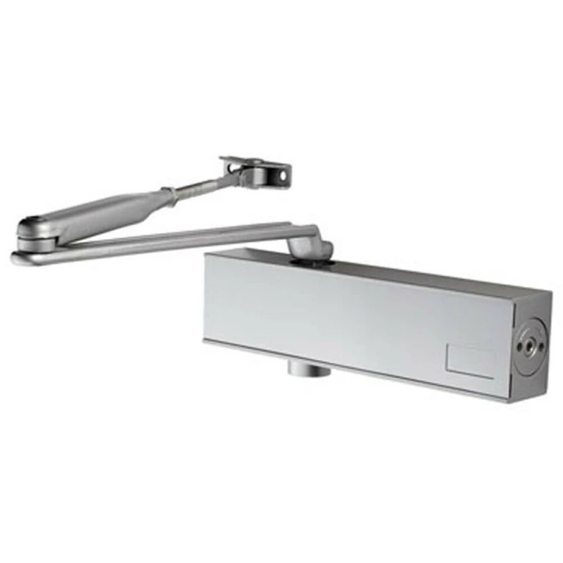Image of Loops Medium Frequency Overhead Door Closer Variable Power Size 2 4 Silver Metallics unisex