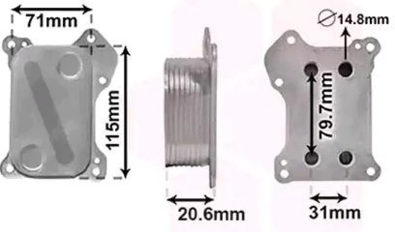 Image of VAN WEZEL 17013702 Oil Cooler *** IR PLUS *** without oil filter housing, without filter Aluminium Oil Cooler,engine oil (469)
