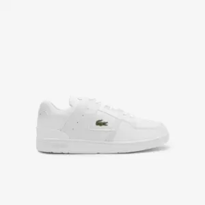 Image of Mens Lacoste Court Cage Leather Trainers Size 10 UK White