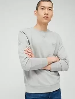 Image of BOSS Westart Sweatshirt - Medium Grey, Medium Grey, Size L, Men