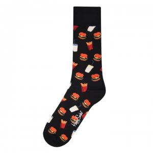 image of Happy Socks Burger Socks - Black 9000