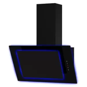 image of Culina UBAHALO6 60cm Angled Chimney Hood in Black Glass Touch Controls