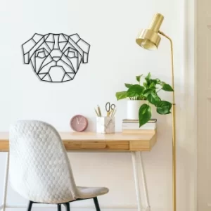 Image of Pug Black Decorative Metal Wall Accessory