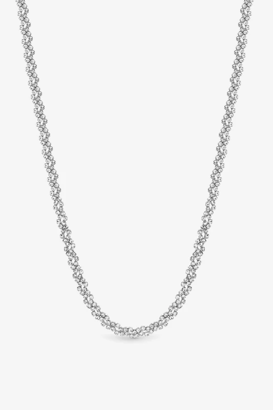 Image of Jon Richard Womens Rhodium Plated Crystal Fine Multi Stone Necklace in Silver Silver Female One Size