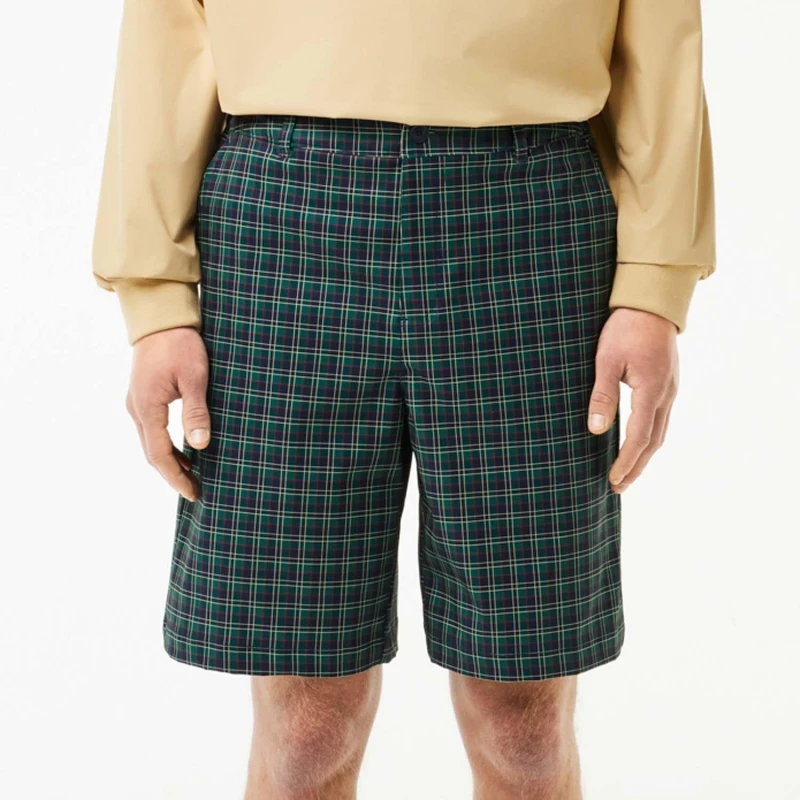 Image of Lacoste Relaxed-Fit Ultra Dry Bermuda Golf Shorts Multi Colour male 30 inch