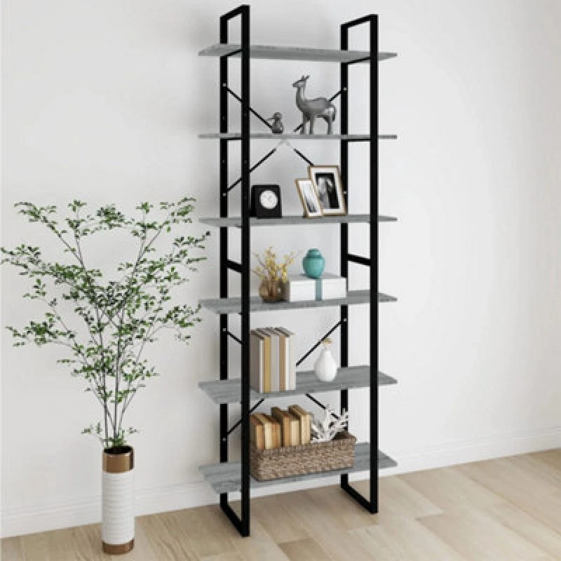 Image of Vidaxl High Cabinet Grey Sonoma 80X30X210 Cm Engineered Wood, Grey 821319
