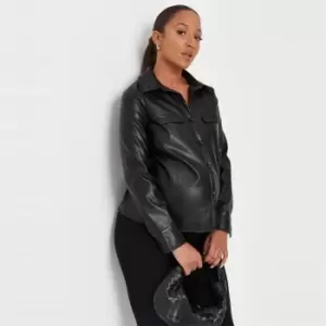 image of Missguided Maternity PU Jacket - Black