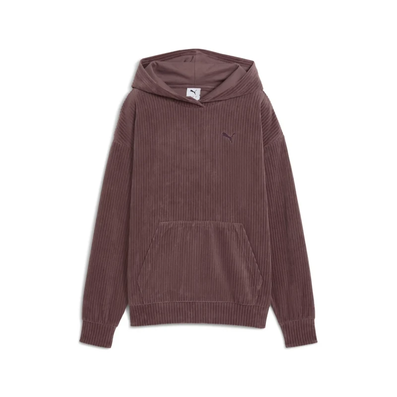 Image of Puma Comfortable corduroy hooded sweatshirt For Her Puma Violet Female M