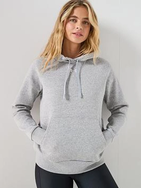 Image of Under Armour Womens Rival Fleece Hoodie L- Bust 38.5 - 40.5' Mod Gray Light Heather 1379500-013-L
