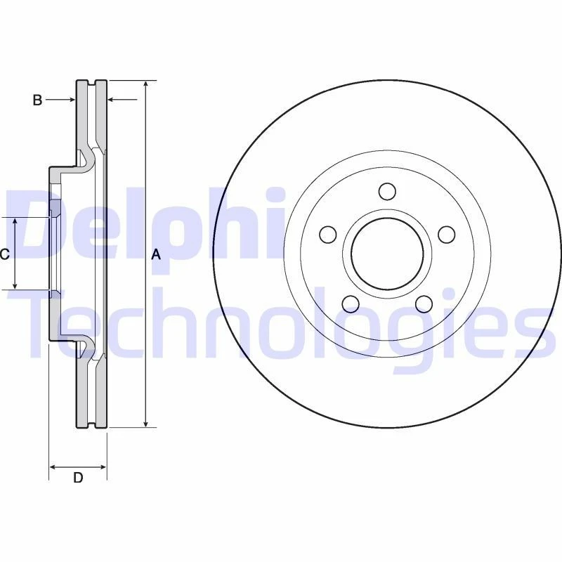 Image of DELPHI Brake disc DELPHI BG4676C