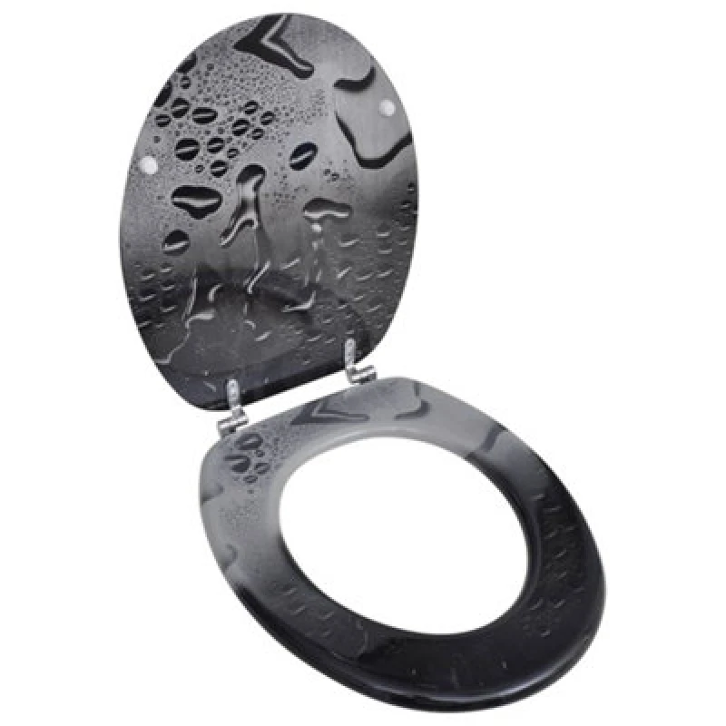 Image of Vidaxl Toilet Seat With Mdf Lid Water Drop Design