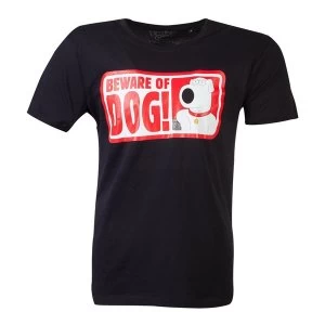 image of Family Guy - Beware Of Dog Mens Large T-Shirt - Black